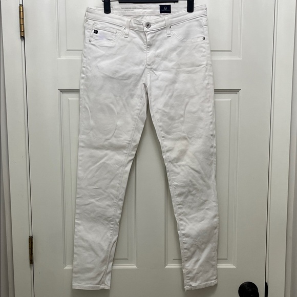 AG Adriano Goldschmied The Legging Ankle White Super Skinny Ankle Jeans - Sz 28 - Picture 1 of 14